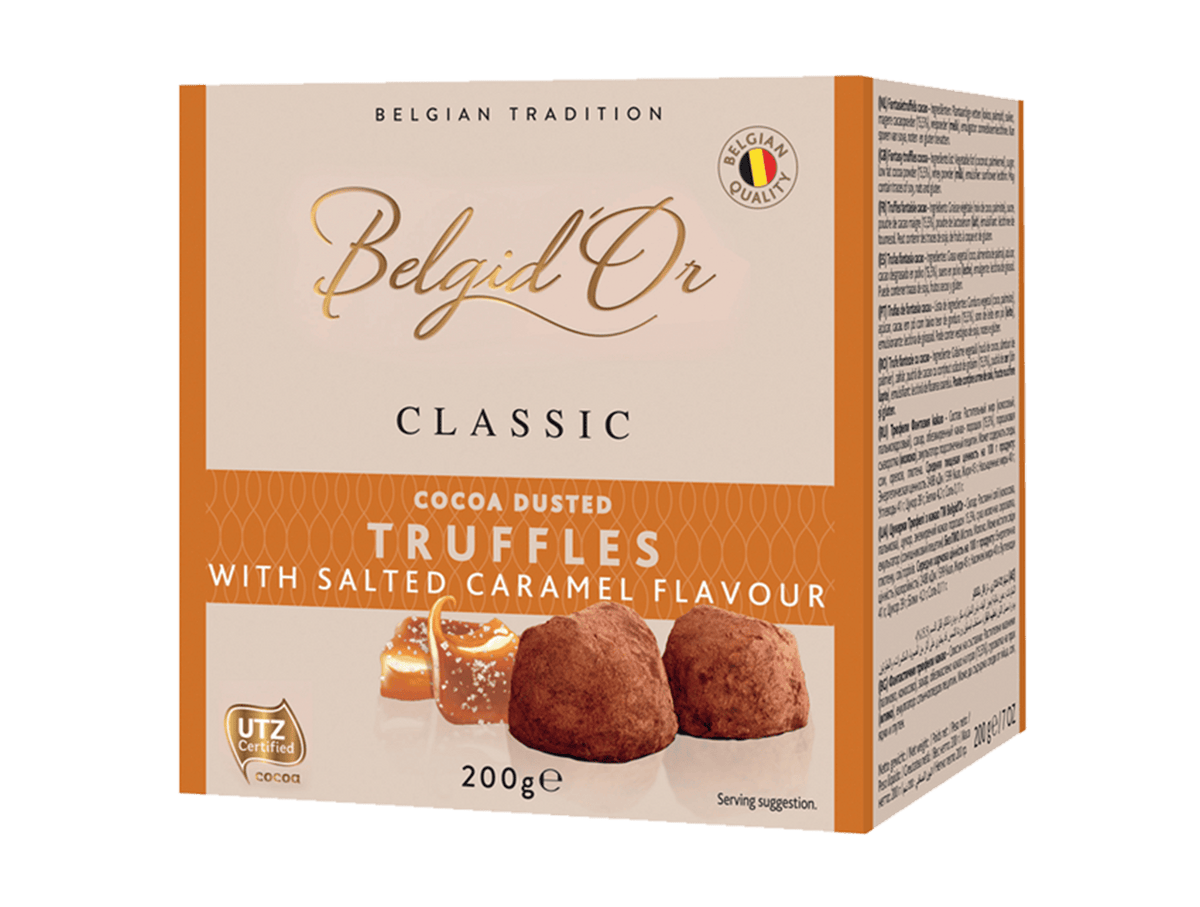 BelgidOr Belgian Cocoa Dusted Salted Caramel Truffles