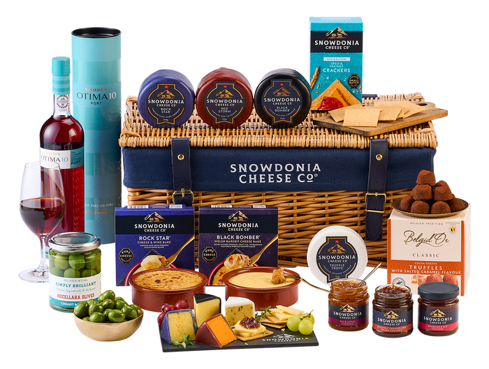 Cheese & Port Wicker Hamper