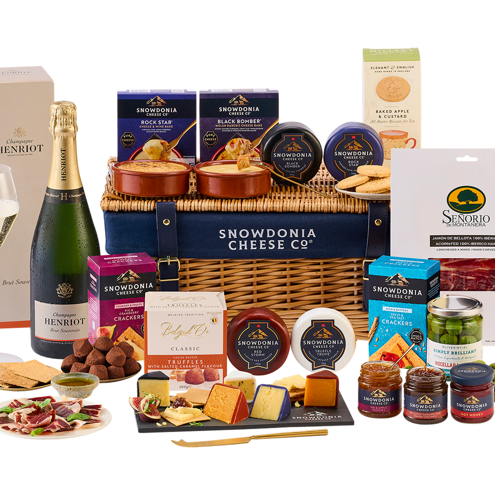 Christmas Cheese, Charcuterie & Champagne Wicker Hamper