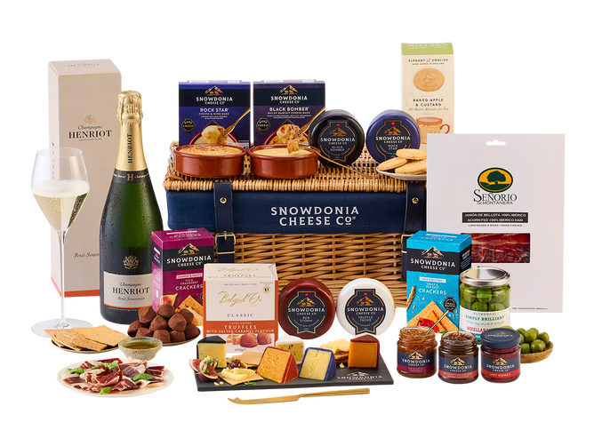 Christmas Cheese, Charcuterie & Champagne Wicker Hamper
