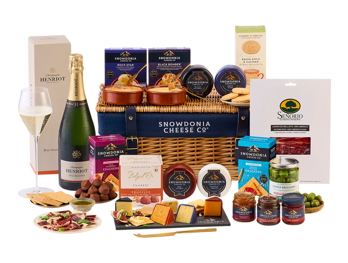 Christmas Cheese, Charcuterie & Champagne Wicker Hamper