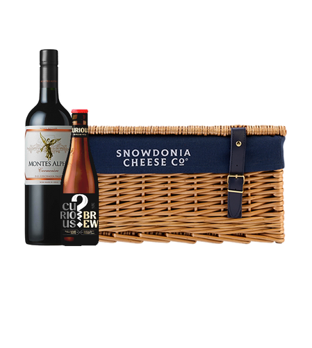 18” Wicker Hamper with Drinks