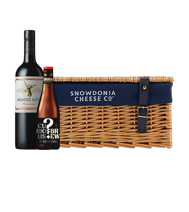 18” Wicker Hamper with Drinks