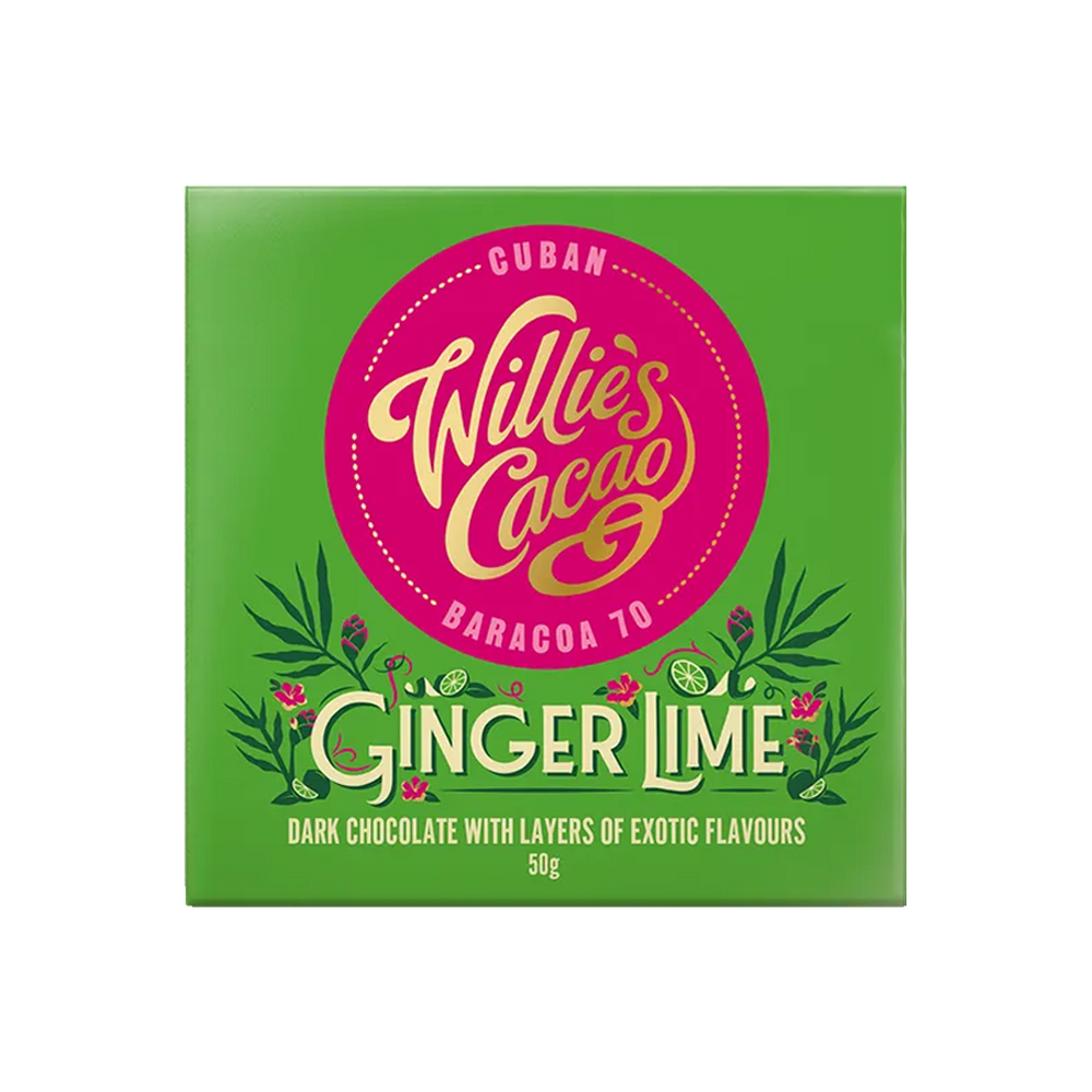 Willie's Cacao Ginger Lime 70% Dark Chocolate Bar